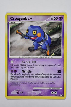 Pokemon trading card, Croagunk.