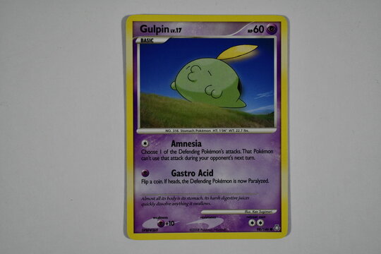 Pokemon trading card, Gulpin.