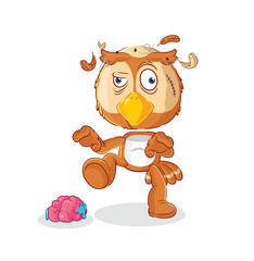 owl zombie character.mascot vector