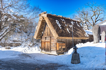 岐阜県白川郷の冬の風景