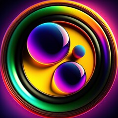 Abstract background design with circles with color bubble,