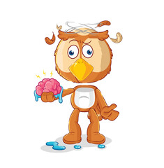 Fototapeta premium owl no brain vector. cartoon character