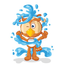 owl fresh with water mascot. cartoon vector