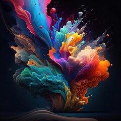 Fototapeta na wymiar Color Splash abstract art of beautiful color combination Wallpaper #color splash #wallpaper #art 