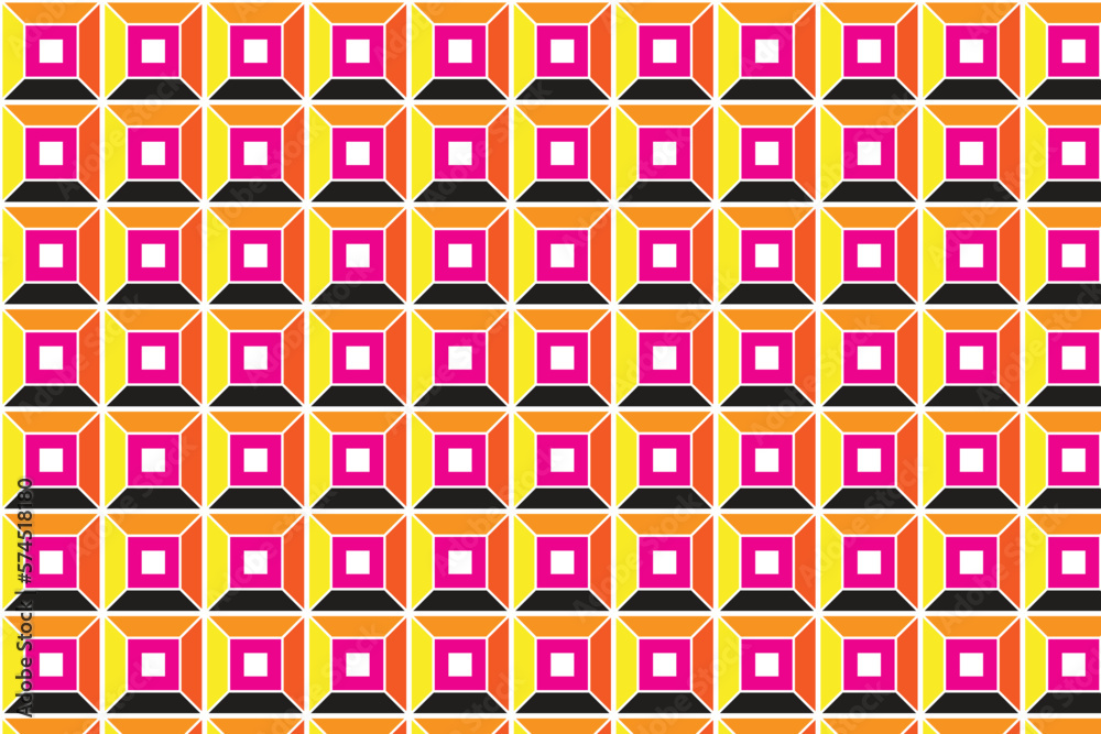 Poster simple abstract 3d square repeat pattern design.