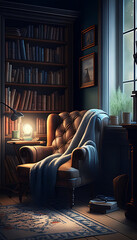 living room with fireplace