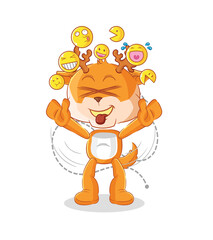 deer laugh and mock character. cartoon mascot vector