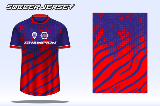 Soccer jersey sport t-shirt design mockup for football club