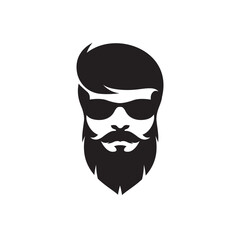 Gentleman face logo images illustration