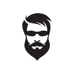 Gentleman face logo images illustration
