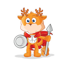 deer spartan character. cartoon mascot vector