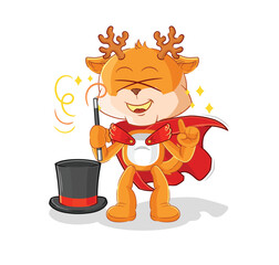 deer magician illustration. character vector