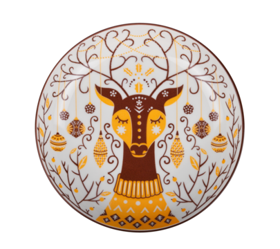 Painted plate on transparent png