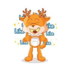 deer give lots of likes. cartoon vector