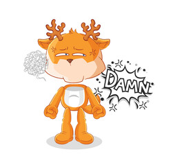 Fototapeta premium deer very pissed off illustration. character vector