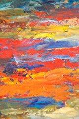 Vibrant Hand Painted Oil Paintbrush Stokes on Aged & Distressed Wood - Background, Backdrop, and/or Wallpaper