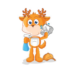 Obraz na płótnie Canvas deer cleaner vector. cartoon character