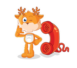 deer call mascot. cartoon vector