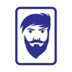 Gentleman face logo images illustration