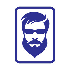 Gentleman face logo images illustration