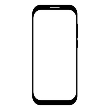 phone with blank screen. Vector single icon design.
