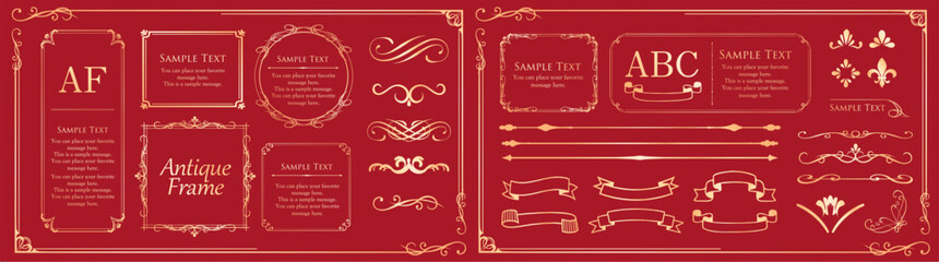 エレガントなフレーム。デザインテンプレート。ゴージャスな額のセット。