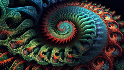 Fractal Spiral Abstract Background - Generative Ai