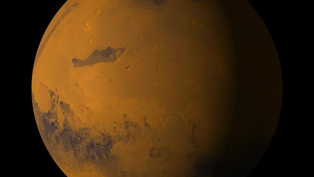 Mars rotation animation. Planet image use live trace imagery from NASA.