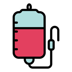 Blood transfusion color line icon
