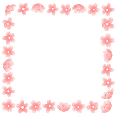 Obraz na płótnie Canvas Square border frame stationery with cherry blossoms in full bloom