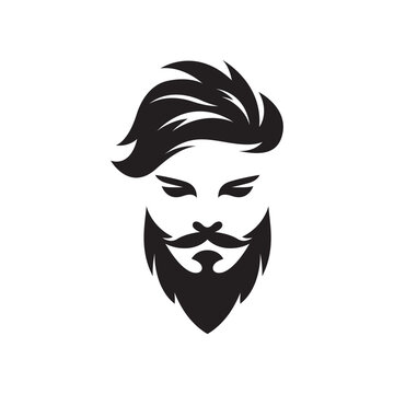 Gentleman face logo images illustration