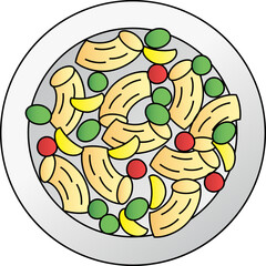 Salad Macaroni decorative design element for website, presentation, flyer, brochure, printing, application. illustration style