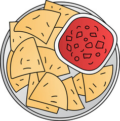 Homemade Tortilla Chips decorative design element for website, presentation, flyer, brochure, printing, application. illustration style