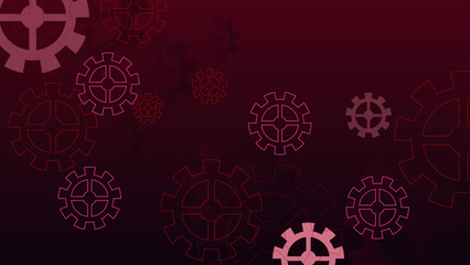 Abstract dark red gradient technical background.