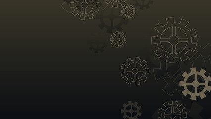 Teamwork concept. Technical support illustration, isolated on dark background. Cartoon realistic clockwork background.