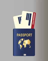 Passport with Boarding Pass vector
