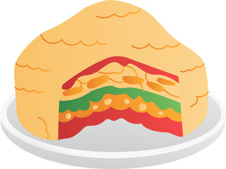 Rainbow Vegetable Pie picnics food illustration