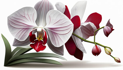 Abstract background with orchid flowers. illustration. Generative AI