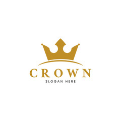 Typography Crown and King logo icon vector template.