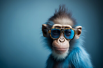 Funny Monkey Wearing Sunglasses created by generative AI