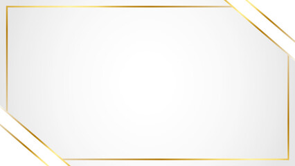 White and gold abstract luxury background. Abstract geometric luxury white and gray color with gold curve background. For banner, business card, brochure template. Premium gold background design