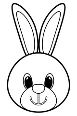 Rabbit head outline icon. Bunny vector illustration isolated on white background.
