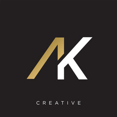 ak business logo design vector icon	
