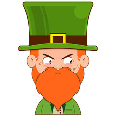 elf leprechaun angry face cartoon cute for saint patrick's day