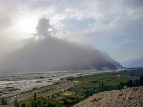 clouds over the mountains