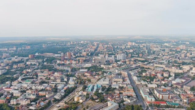 Ryazan, Russia. General panorama of the city, Aerial View