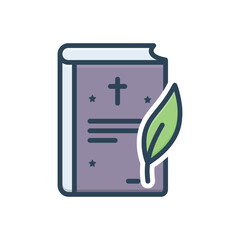 Color illustration icon for wrote