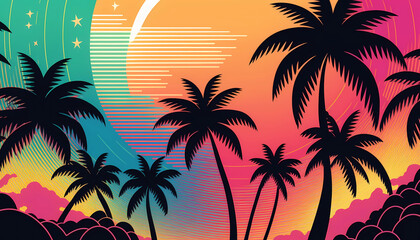 Retro Trendy Background created by generative AI