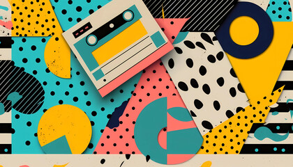 Obraz premium Retro Trendy Background created by generative AI