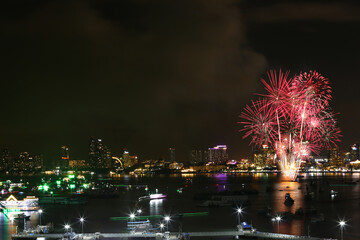 Fireworks show at Pattaya beach.